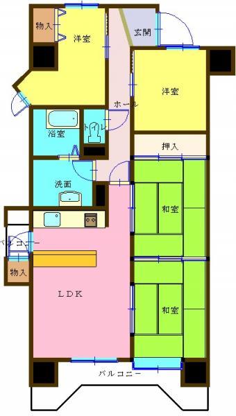 Floor plan. 4LDK, Price 13.8 million yen, Occupied area 80.15 sq m , Balcony area 10.3 sq m