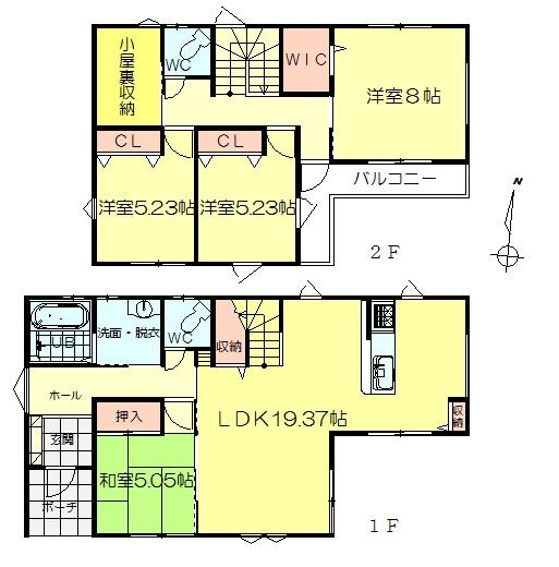 Floor plan. 32,800,000 yen, 4LDK, Land area 161.63 sq m , Building area 106.82 sq m