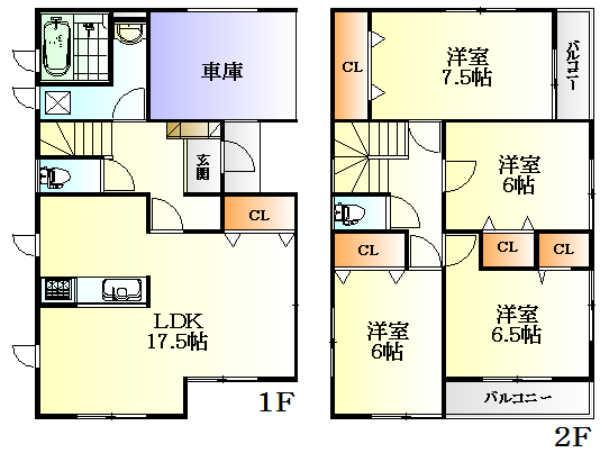 Floor plan. 30.5 million yen, 4LDK, Land area 130.61 sq m , Building area 115.92 sq m