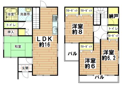 Floor plan. 33,800,000 yen, 4LDK, Land area 137.35 sq m , Building area 107.85 sq m