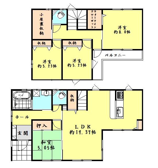 Floor plan. 32,800,000 yen, 4LDK, Land area 161.63 sq m , Building area 106.82 sq m