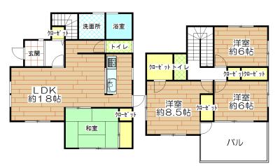 Floor plan. 33,800,000 yen, 4LDK+S, Land area 161.05 sq m , Building area 110.95 sq m
