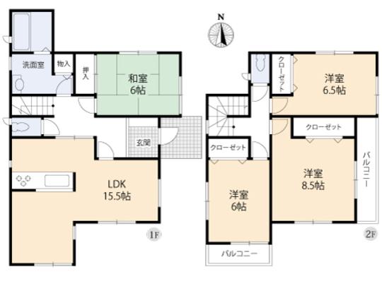 Floor plan. 31,800,000 yen, 4LDK, Land area 130.27 sq m , Building area 105.15 sq m floor plan