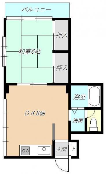Floor plan. 1DK, Price 3.2 million yen, Occupied area 30.76 sq m