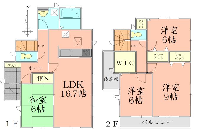 Floor plan. 39,800,000 yen, 4LDK + S (storeroom), Land area 170.45 sq m , Building area 105.98 sq m