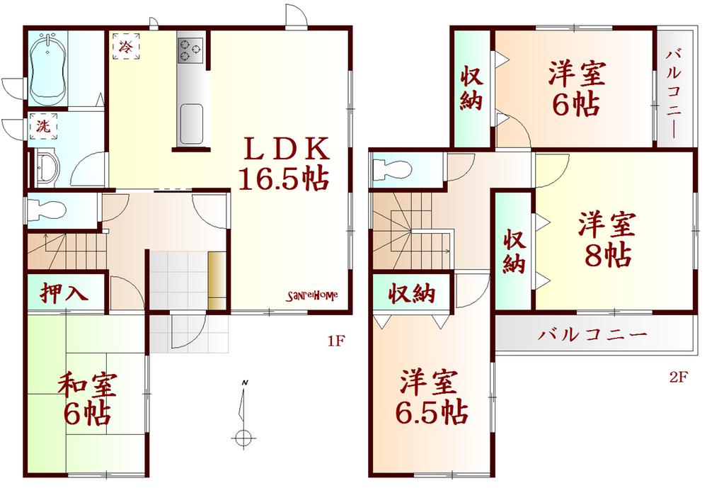 Floor plan. 31.5 million yen, 4LDK, Land area 130.35 sq m , Building area 105.16 sq m