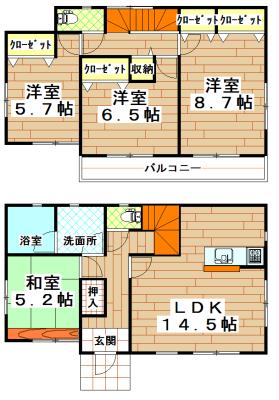 Floor plan. 27,900,000 yen, 4LDK, Land area 180.19 sq m , Building area 98 sq m