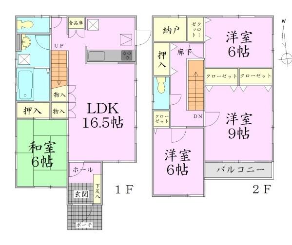 Floor plan. 33,800,000 yen, 4LDK + S (storeroom), Land area 137.36 sq m , Building area 111.37 sq m