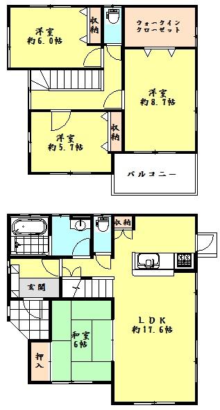 Floor plan. 33,800,000 yen, 4LDK, Land area 137.35 sq m , Building area 110.13 sq m