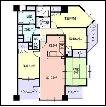Floor plan. 4LDK, Price 17 million yen, Occupied area 79.43 sq m , Balcony area 12.92 sq m
