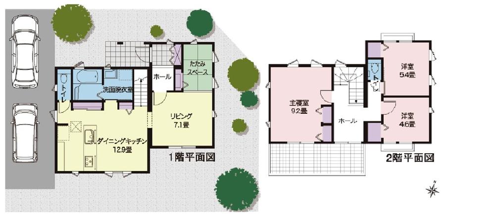 Floor plan. (H Building), Price 37,360,000 yen, 3LDK+S, Land area 168.84 sq m , Building area 101.79 sq m