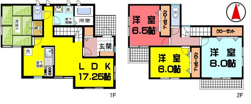 Floor plan. (4 Building), Price 29.5 million yen, 4LDK, Land area 152.7 sq m , Building area 105.98 sq m