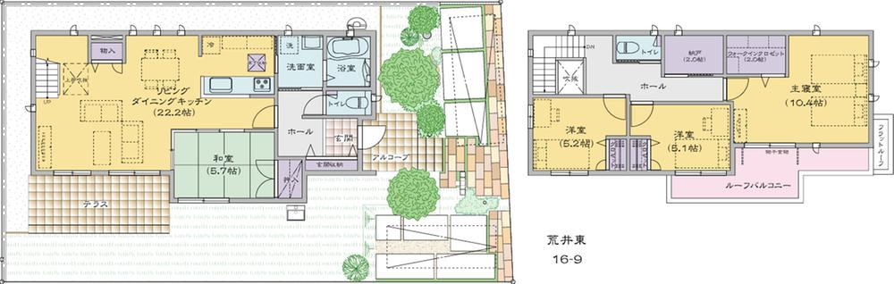 Floor plan. (16-9), Price 42,980,000 yen, 4LDK+S, Land area 185.84 sq m , Building area 122.49 sq m