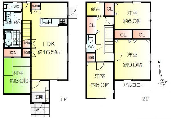 Floor plan. 33,800,000 yen, 4LDK, Land area 137.36 sq m , Building area 111.37 sq m