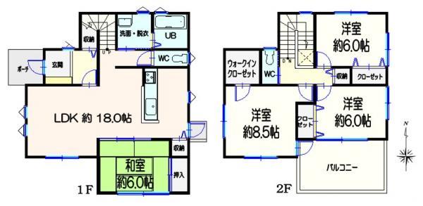 Floor plan. 33,800,000 yen, 4LDK, Land area 161.05 sq m , Building area 110.95 sq m