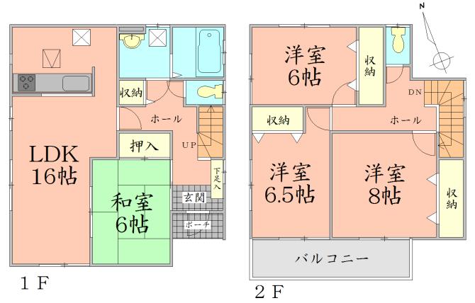 Floor plan. 20.8 million yen, 4LDK, Land area 239.01 sq m , Building area 105.99 sq m