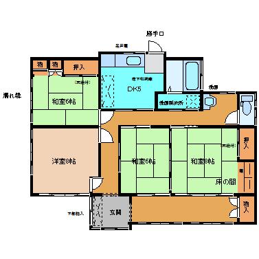 Floor plan. 9.5 million yen, 4DK, Land area 303.5 sq m , Building area 97.04 sq m Ken Heike