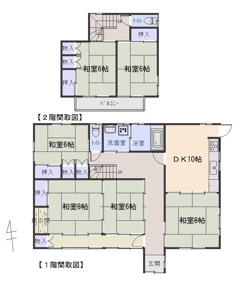 Floor plan. 13.8 million yen, 6DK, Land area 197.01 sq m , Building area 136.7 sq m