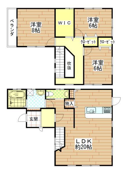Floor plan. 19,800,000 yen, 3LDK, Land area 139.44 sq m , Building area 101.43 sq m