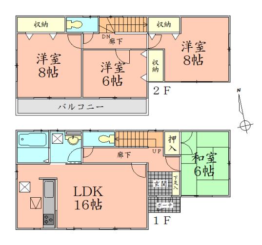 Floor plan. 22,300,000 yen, 4LDK, Land area 215.26 sq m , Building area 105.99 sq m
