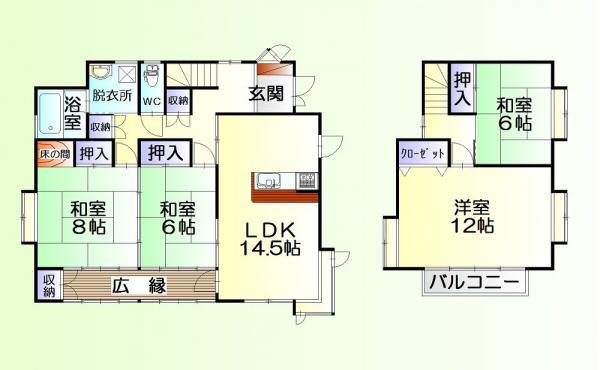 Floor plan. 15.8 million yen, 4LDK, Land area 278.72 sq m , Building area 118.93 sq m