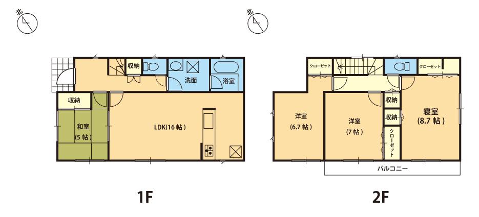 Floor plan. (1 Building), Price 22,800,000 yen, 4LDK, Land area 137.12 sq m , Building area 101.25 sq m