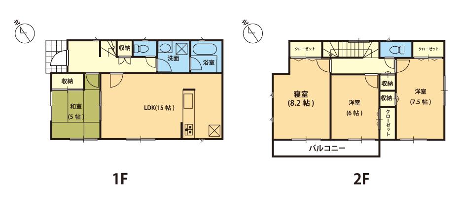 Floor plan. (Building 2), Price 20.8 million yen, 4LDK, Land area 137.2 sq m , Building area 98.01 sq m