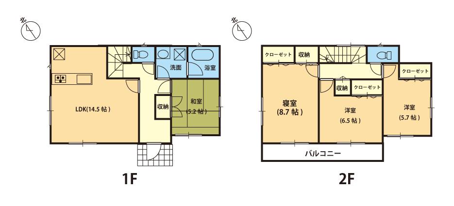 Floor plan. (5 Building), Price 20.8 million yen, 4LDK, Land area 137.06 sq m , Building area 98 sq m