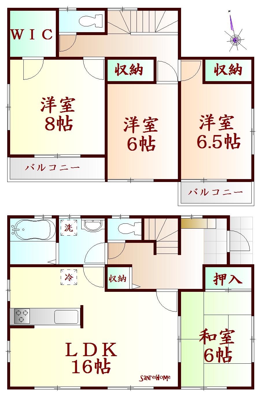 Floor plan. 22 million yen, 4LDK, Land area 277.25 sq m , Building area 105.99 sq m