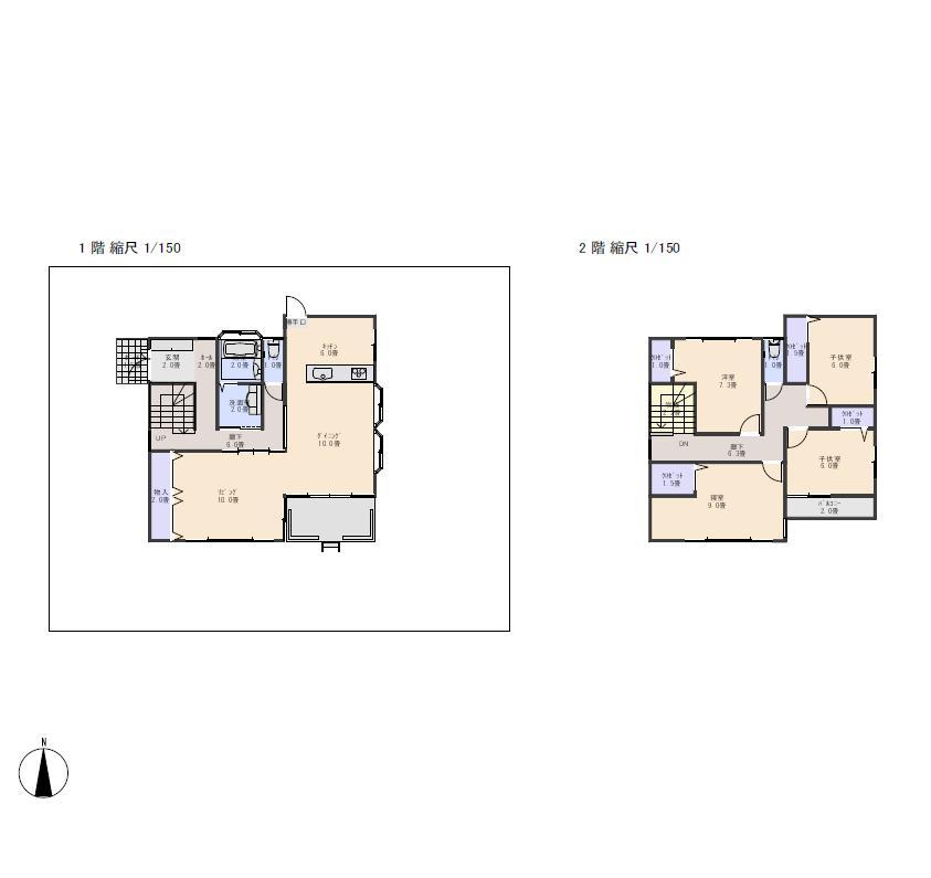 Building plan example (floor plan). Building plan example building price rate 12 million yen, Building area of ​​approximately 104 sq m