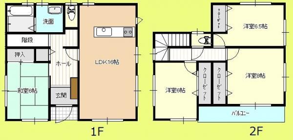 Floor plan. 21,800,000 yen, 4LDK, Land area 170.34 sq m , Building area 105.98 sq m