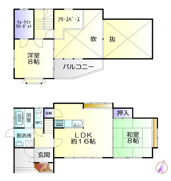 Floor plan. 9.8 million yen, 2LDK+S, Land area 204 sq m , Building area 85.68 sq m