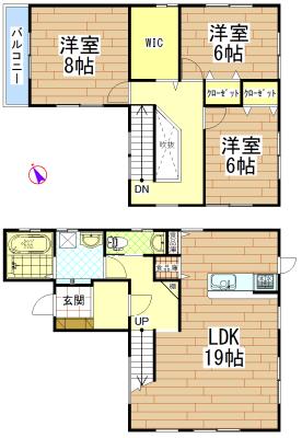 Floor plan. 20.8 million yen, 3LDK, Land area 139.18 sq m , Building area 101.43 sq m