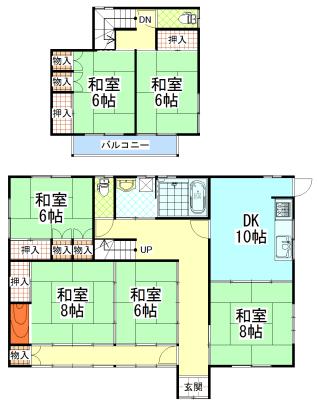 Floor plan. 15.8 million yen, 6DK, Land area 197.01 sq m , Building area 136.7 sq m