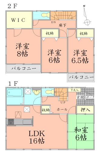 Floor plan. 22 million yen, 4LDK + S (storeroom), Land area 277.25 sq m , Building area 105.99 sq m