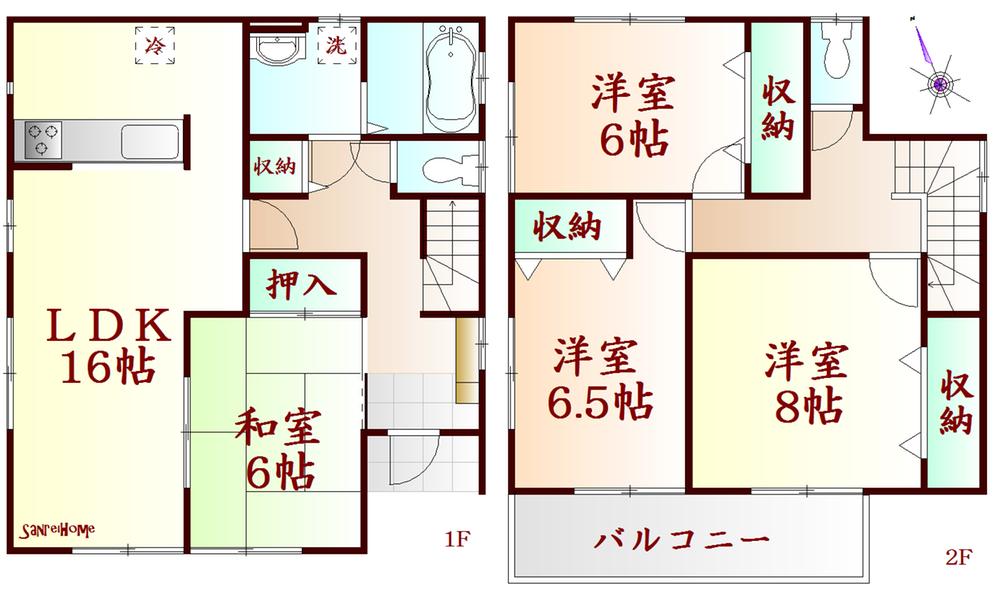 Floor plan. 20.8 million yen, 4LDK, Land area 239.01 sq m , Building area 105.99 sq m