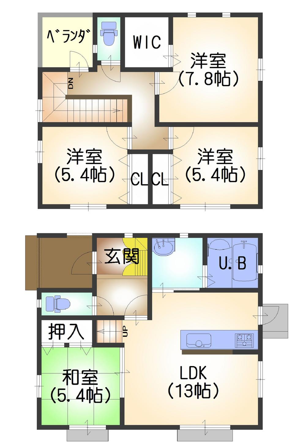Floor plan. 22,900,000 yen, 4LDK, Land area 133.59 sq m , Building area 97 sq m