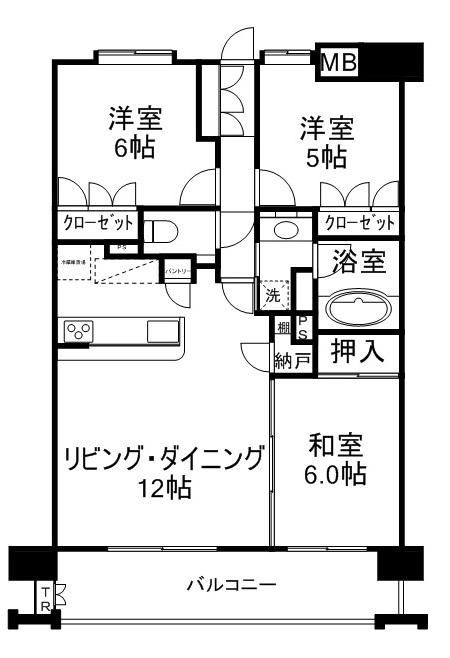 Floor plan. 3LDK, Price 18.9 million yen, Occupied area 71.35 sq m , Balcony area 11.97 sq m