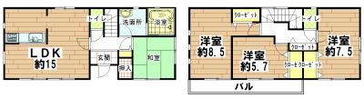 Floor plan. 14.9 million yen, 4LDK, Land area 160.49 sq m , Building area 95.17 sq m