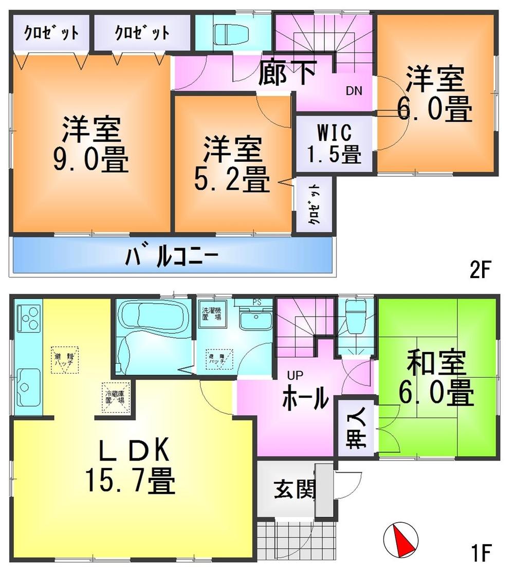 Floor plan. 20.5 million yen, 4LDK, Land area 188.09 sq m , Building area 104.33 sq m