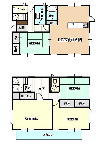 Floor plan. 17,900,000 yen, 4LDK, Land area 202.68 sq m , Building area 115.09 sq m