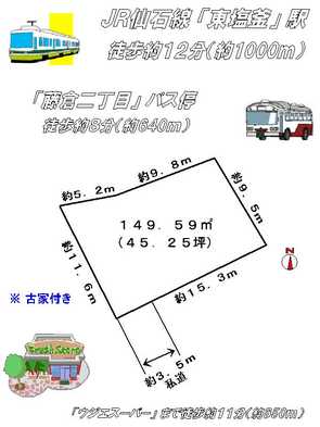 Compartment figure. Land price 4.5 million yen, Land area 149.59 sq m