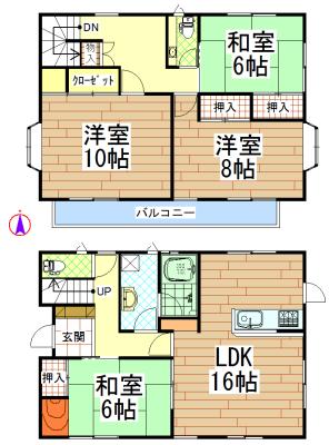 Floor plan. 18.2 million yen, 4LDK, Land area 202.68 sq m , Building area 115.09 sq m