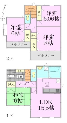 Floor plan. 17.8 million yen, 4LDK, Land area 113.5 sq m , Building area 98.12 sq m