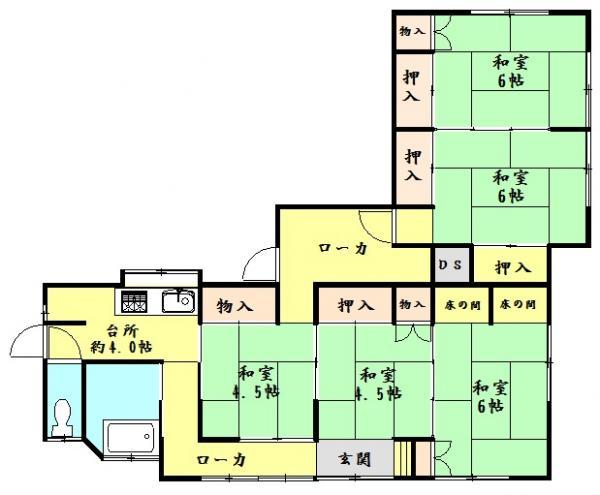Floor plan. 5 million yen, 5K, Land area 178.17 sq m , Building area 50.08 sq m