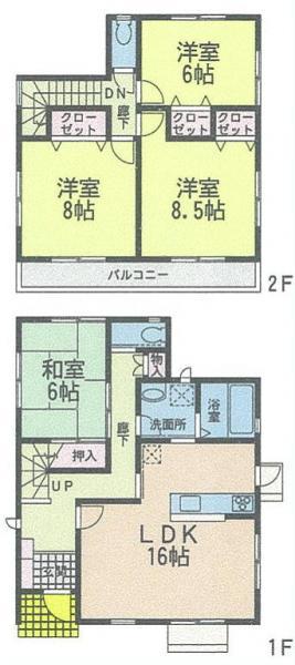 Floor plan. 22,800,000 yen, 4LDK, Land area 241.11 sq m , Building area 107.64 sq m