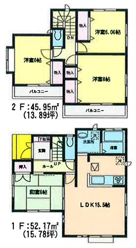 Floor plan. 17.8 million yen, 4LDK, Land area 113.5 sq m , Building area 98.12 sq m floor plan