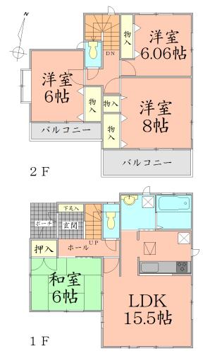 Floor plan. 17.8 million yen, 4LDK, Land area 113.5 sq m , Building area 98.12 sq m
