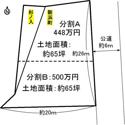 Compartment figure. Land price 9.48 million yen, Land area 431.51 sq m