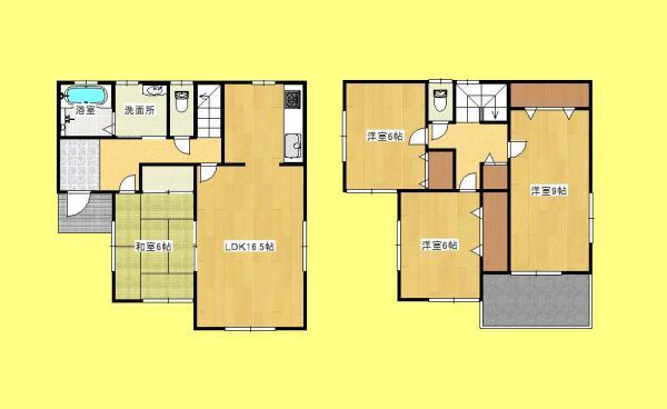 Floor plan. 21,800,000 yen, 4LDK, Land area 206.78 sq m , Building area 105.99 sq m